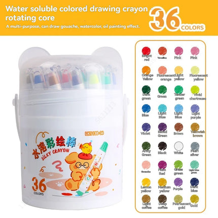 12/24/36/48 Color Silky Twistable Oil Paint Stick Crayons Washable Art Supplies Multicultural Pastel Gel Crayons Oil Pastel Set