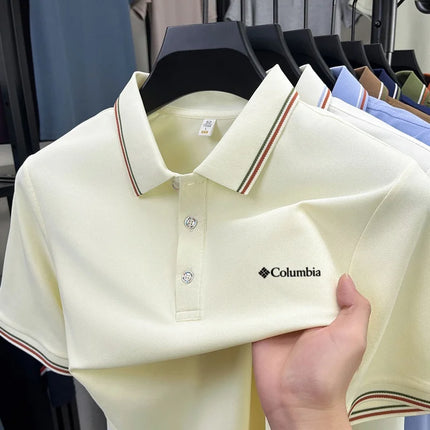 Summer men's new lapel short sleeved polo shirt high-end design brand letter printed casual comfortable T-shirt top