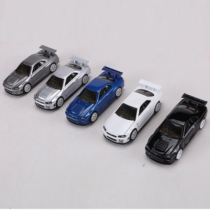 ZZC MODEL 1:64 GTR R34 Die-cast Alloy Car Model Toys Can Open The Hood