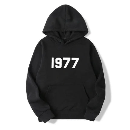 1977 Edition Trendy Hooded Sweatshirt - Popular Hip-Hop Streetwear - Simple Style - Intense Best-Selling Sporty Spring/Autumn