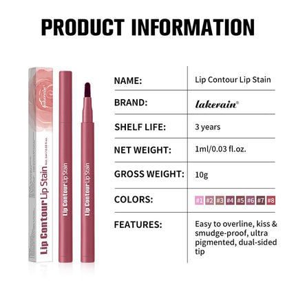 Lakerain Lip Liner Pencil Ballpoint Felt Tip Transfer-proof Lip Liner Stain Smudge-proof Waterproof Lip Liners Natural Makeup