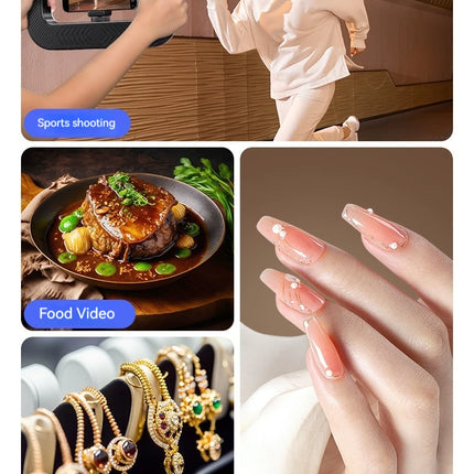 Three-color dimming, ring rabbit cage fill light selfie live broadcast photography light with Bluetooth selfie reverse charging