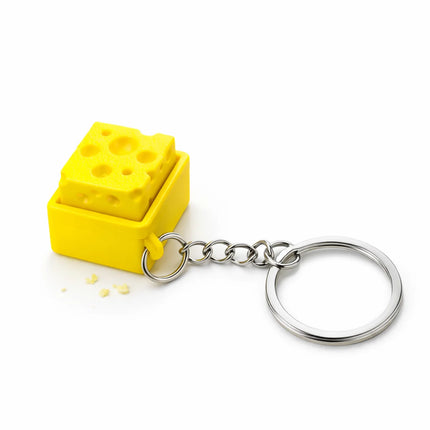 Cheese Clicker Fidget Keychain, Cheese Keyboard-Style Sensory Toy for Stress Relief, Anxiety & ADHD, Decompression Gift for Kids