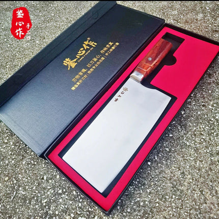 8.5 Inch Slicing Knife SG2 Powder High-Speed Steel Core 3-layer Clad Steel Blade Wood Handle Chef Cleaver Handmade Kitchen Knife