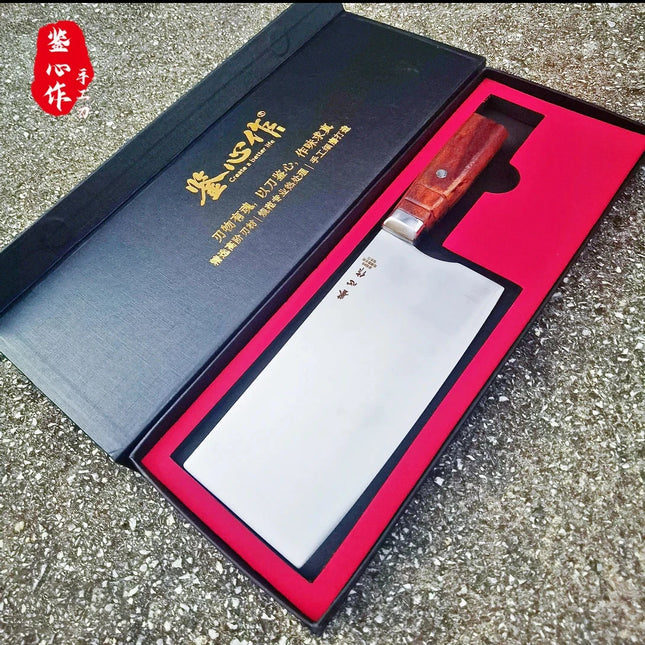 8.5 Inch Slicing Knife SG2 Powder High-Speed Steel Core 3-layer Clad Steel Blade Wood Handle Chef Cleaver Handmade Kitchen Knife