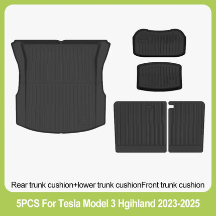 Car Floor Mats Cargo Liner For Tesla Model 3 Highland 2024-2026 Waterproof Anti-slip Trunk Mat TPE Pads All Weather Floor Liners
