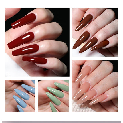 Colored Square Bottle Nail Varnish Gel 60 Colors Gloss Matte Ice-clear Nail Polish Fruit Green Nail Art Soak Off UV Gel Lacquer