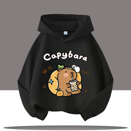 New autumn and winter warm children's hoodie pullover for boys and girls, casual cute cartoon children's hoodie