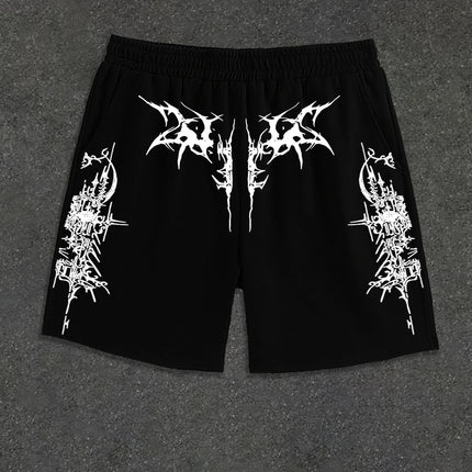 Men's Summer High-Street Style Printed Knit Shorts: Casual, Sporty, and Streetwear Shorts