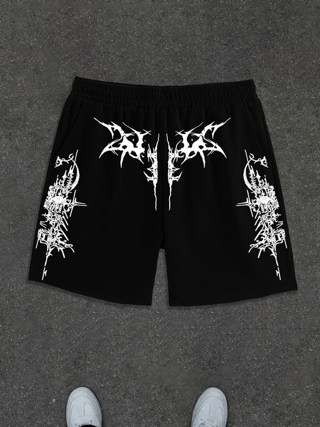 Men's Summer High-Street Style Printed Knit Shorts: Casual, Sporty, and Streetwear Shorts