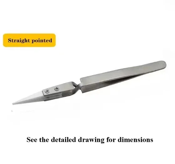 1-3pcs Ceramic Tip Labor-saving Electronic Soldering Tweezers, Anti-Static Reverse Acid Resistant Precision Chuck Tweezers 2025