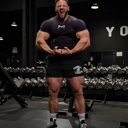 New Men Gym T-shirt High elasticity bodybuilding fitness quick dry short sleeve men's sports Casual tops trend running T-shirt