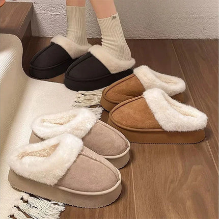 Women's Fur Snow Slippers Winter Fashion Home Plush Shoes EVA Light  Living Room Shoes Popular European And American Snow Boots