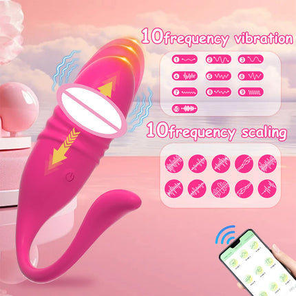 APP Control Vibrator G Spot Clitoris Stimulator Massager Female Wireless Telescopic Vibrating Egg Masturbator Sex Toys for Women