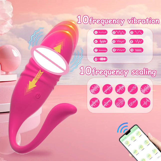 APP Control Vibrator G Spot Clitoris Stimulator Massager Female Wireless Telescopic Vibrating Egg Masturbator Sex Toys for Women
