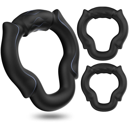 3pcs/Set Silicone Penis Ring Ejaculation Delay Cock Rings Dick Erection Cockring Male Lock Sperm Trainer Adult Sex Toys For Men