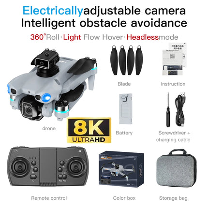 8K HD Mini Drone 2026 New AE5 Pro 4.5" Screen Control 20 Min Battery Headless Mode 360° Flip Quadcopter Helicopter Kid Toy Drone