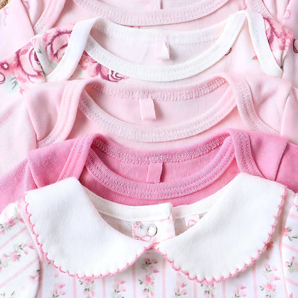 5PCS Baby Girl Clothes baby girls onesie summer cotton fabric Short-sleeved jumpsuit newborn baby clothes 0-9 months