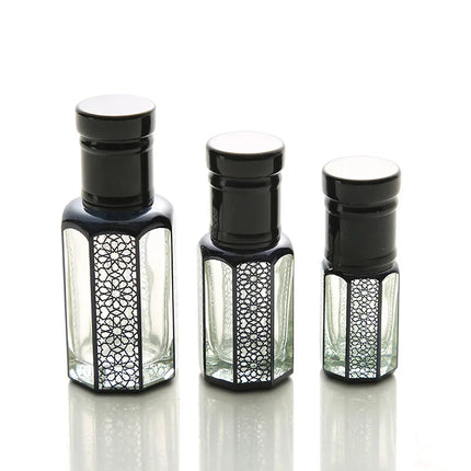 100pcs 3/6/12ml Empty Black Glass Crystal Essential Oil Bottle Attar Oil Bottle Perfume Container Bottle With Glass Drop Stick