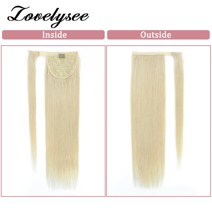 Straight Ponytail Extensions 200 Grams Wrap Around Clip In Ponytail Brazilian Remy Human Hair Extension For Women 18 to 28 Inch