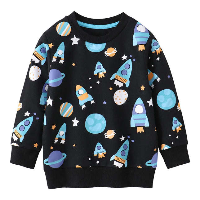 Little maven Kids Clothes Children's Clothing Baby Boys Spring New Autumn Cartoon Space Rocket Infants Sweatshirts