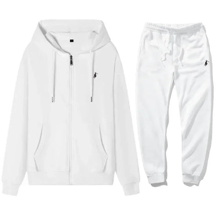 Men's Classic Hoodies and Sport Pants for Autumn and Winter, Suitable for Casual Fitness, Warmth and Casual Sportswear Sets in A