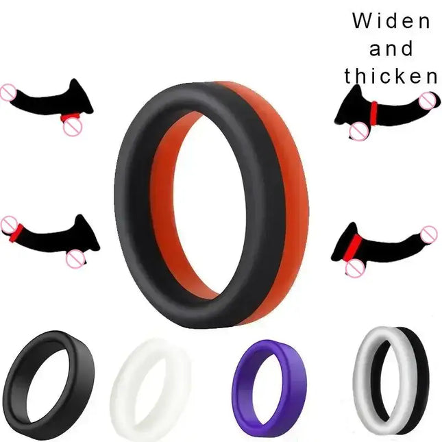 Cock Ring Durable Silicone Penis Rings Male Delayed Ejaculation Rubber Rings Sex Toy For Men Couple Stretcher Scrotum Rings