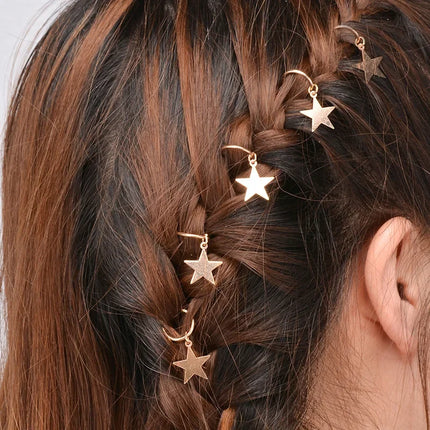 SOHOT New Arrived Set Circle Shell Cross Pendant Women Hairwear Dreadlocks Locs Headbands Hair Clips Ornaments Gift