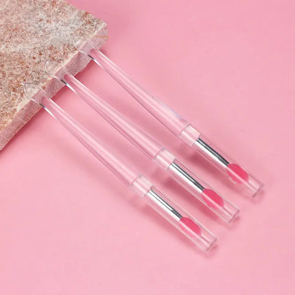 3pcs/set Portable Silicone Lip Makeup brushes Travel size Cream spoon Make up brushes sequins Eyeshadow cosmetic tool with lid