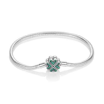 925 Sterling Silver Bracelets 17-20CM Original Leaf Clover Butterfly Heart Bracelet Fit DIY Charms Beads Fashion Women Jewelry