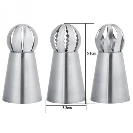 Stainless Steel Pleated Skirt Piping Nozzles Set - Stainless Steel Russian Nozzles Tips Piping Set Cake Decorating Toolkit