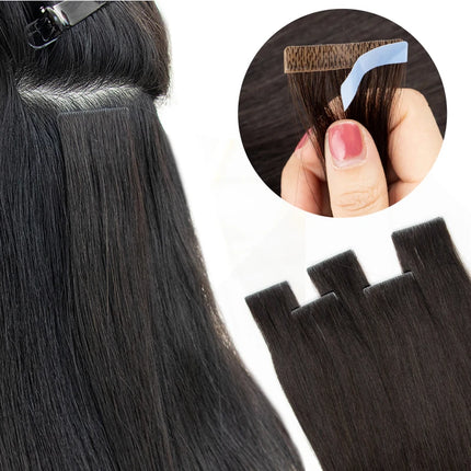 MRS HAIR Invisible Tape Hair Extensions Hand Tied Tape in Hair Extensions Human Hair Natural Adhesive Tape Extension 10pcs/pack