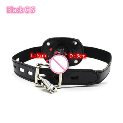 Fetish Bondage Sex Toys of Silicone Penis Plug with BDSM Slave Restraint Open Mouth Gag for Women Adult Game Intimate Goods