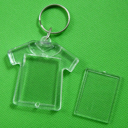 Photo Frame Keychian Acrylic Rectangle Insert Picture Frame Keyring Key Holder DIY Split Ring Gift for Women Ladies Girls
