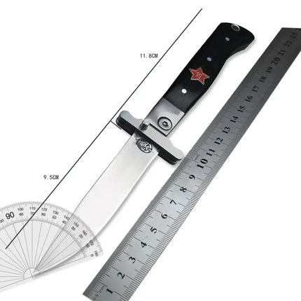 Russia Survival Fixed Blade Knife with Leather 440C Blade Resin Handle Survival Hunting Outdoor Knife Multi-Purpose Cutting Tool