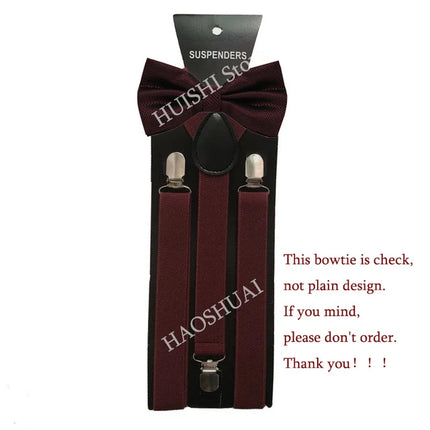 Hot Sale Suspenders Bowtie Sets Mens Women Boys Party Wedding Y-Back Shirt Braces Butterfly Belt Bow Tie Suit Accessories Gift
