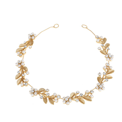 Crystal Leaf Hair Vine Band Headband Rhinestone Flower Headband Tiara For Women Bridal Wedding Hair Accessories Jewelry Headband