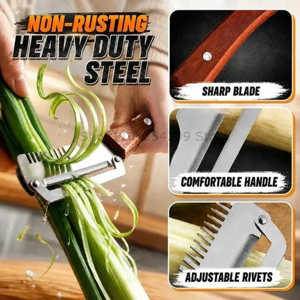 Wooden Handle Paring Knife High Appearance Kitchen Special Fruit Planer Sugarcane Paring Knife Household Thick Scraping Tools