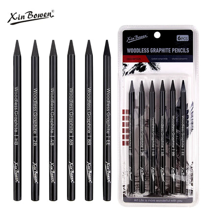 Wood Free Graphite Sketching Carbon Pencil Set for Art Students Drawing Charcoal Pencil Solid Wholesale