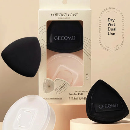 Black Air Cushion Foundation Puff High Elastic Soft Makeup Blender Applicator Sponge Wet Dry Dual Use And Storage Box
