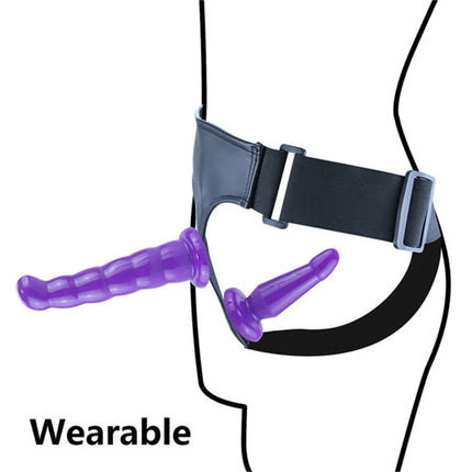 Double Dildo Strapon Realistic Ultra Elastic Harness Women's dildo Lesbian Strap-on Dildo Adult Sex Toys For Couples Women Gay