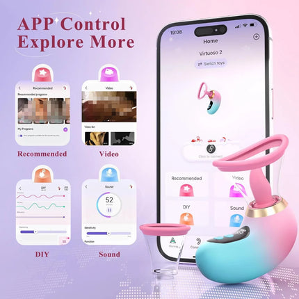 5IN1 APP Control Clitoral Sucker Vibrator for Couple Tongue Licking Nipple Vagina Massager APP Control Clit Stimulator LCD Displ