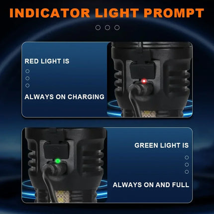 Mini Flashlight 9 LED Strong Light Lantern Long Range Rechargeable Pocket Lamp Outdoor Portable Camping Hiking Light