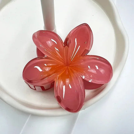 Hawaiian Gradient Hair Clips Flower Hair Claws Big Size Fashion Head Wear Hairpin for Women Girls Crab Barrette Hair Accessories