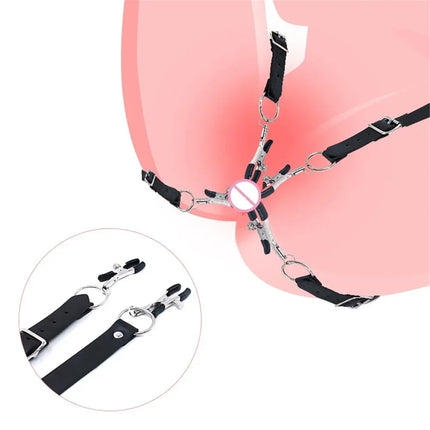 BDSM Labia Spreader Clip Nipple Clitoris Clamps SM Bondage Kit Adult Games Vagina Stimulator G-Spot Massage Sex Toys For Women