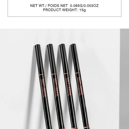 Waterproof Double-Headed Rotable Eyebrow Pen with 1.5mm Fine Refill And Eyebrow Brush for Precision Brows Makeup