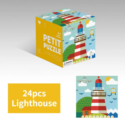 Mini 24 Pieces Kids Paper Puzzle Children Petit Puzzle Early Education Toys Intellectual Toy 3 Years Old English Packaging