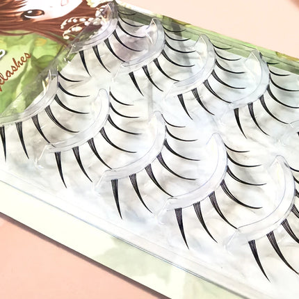 5 Pairs Japanese Style Fairy Eyelashes Natural Cute Looking COSPLAY COS  Wispy Soft Lash Extension Comic Eye Clear Band
