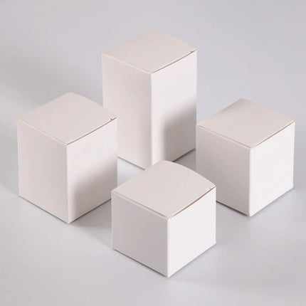50pcs/lot 3x3 5x5 6x6 8x8 9x9 10x10cm Hight 4 ~ 13cm Card Paper Box Square Lipstick Perfume Essential Oil Bottle Storage Boxes