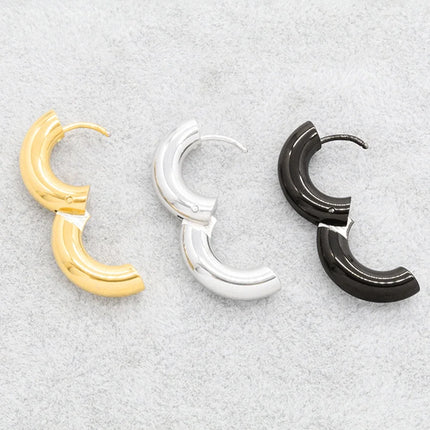 2pc Stainless Steel Small Hoop Earrings Punk Hip Hop Circle Round Huggie Hoop Earrings for Women Men Ear Ring Ear Bone Buckle